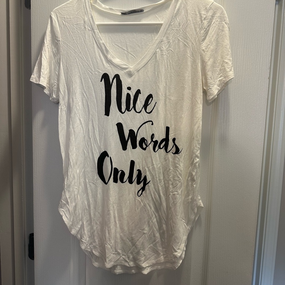 White Graphic Tee - Nice Words Only